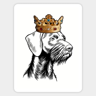 German Wirehaired Pointer Dog King Queen Wearing Crown Magnet